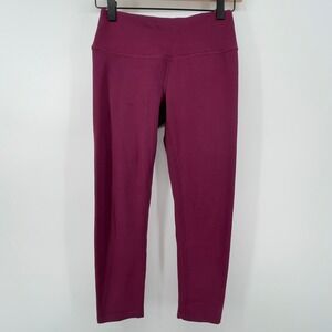 Yogalicious Women XS Mid-Rise Capri Legging Maroon Stretch Athleisure‎ Yoga Gym